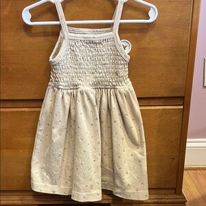 Jamie Kay Cream Smocked Sundress Sleeveless Square Neck smocked